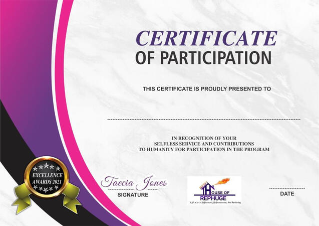 Official certificate design and Frame Works gallery